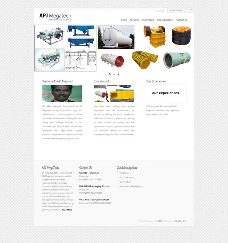 APJ Megatech – Construction Supplier Website Design